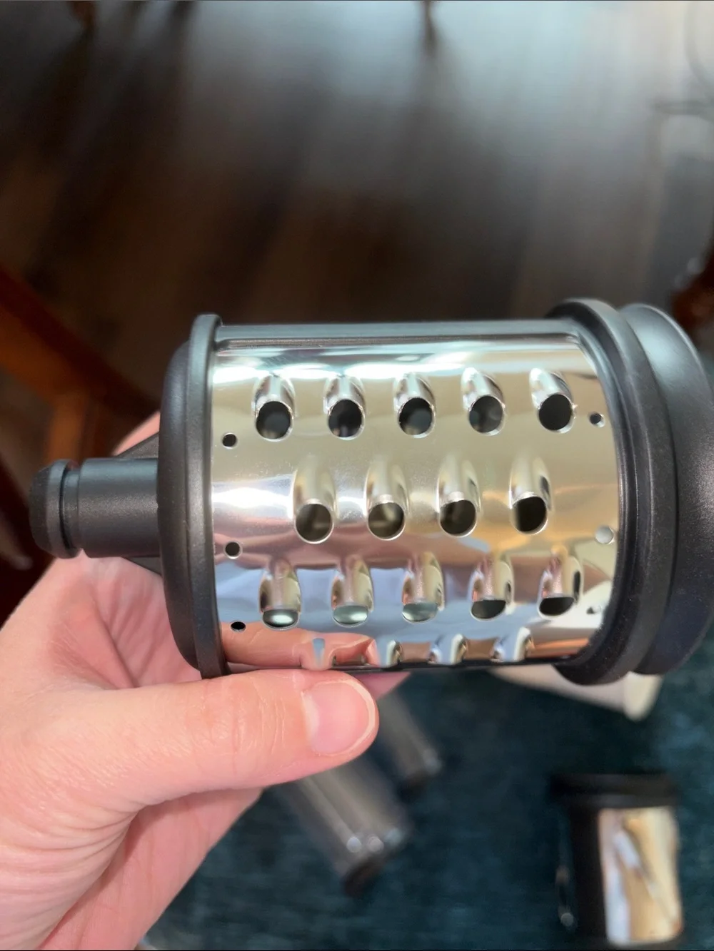 KitchenAid White Rotary Food Processor Attachment with Stainless Drums